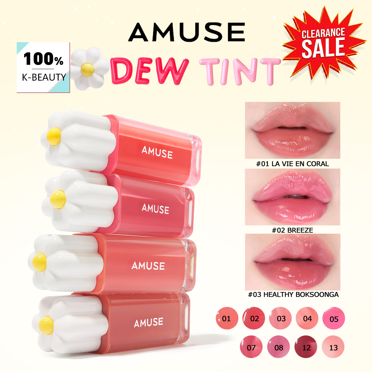 Lip Tint Korean - [Saldi] AMUSE DEW TINT, Texture Leggera
